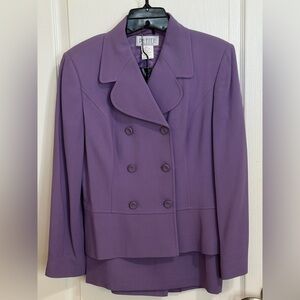 Petite Sophisticate Rich Purple 2PC Double Breasted Tailored Suit 6P